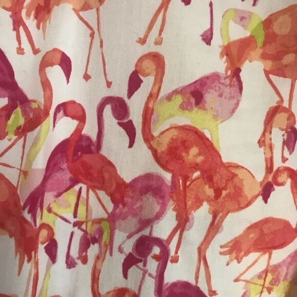 Pappagallo Shorts Women's Size 6 Orange Tropical Flamingo Print Scalloped Hem - Picture 4 of 9